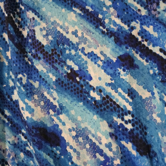 NIC+ZOE Blue Surf Spray Sleeveless Jewel Neck Sheath Dress, Faux Waist Knot, M - Picture 8 of 16